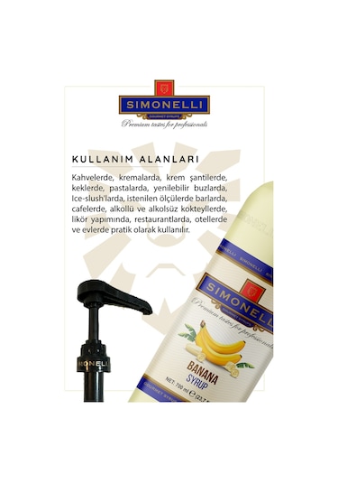 Simonelli Muz Kahve Şurubu 700 ML + Pompa