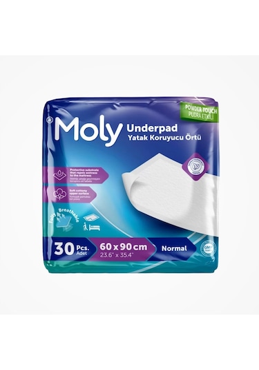 Moly Yatak Koruyucu 60cm X 90cm 30'lu Paket X 6 180 Adet