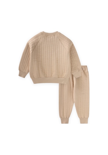 Cigit Kapitone Sweatshirt Takım 1-7 Yaş Bej Bej