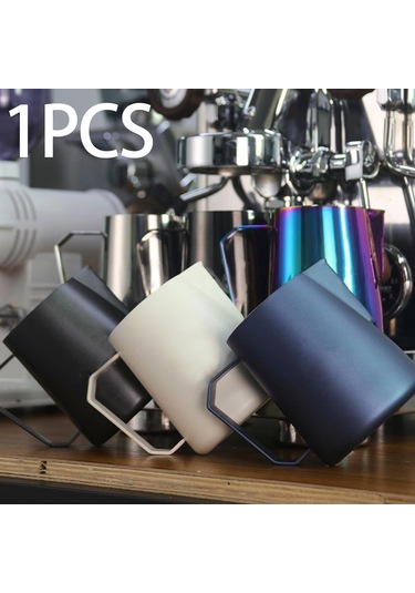 Suntek Latte Art Cafetiere Cappuccino Blue Için Buğulanmış Süt Sürahisi Buhar Sürahisi 600ml