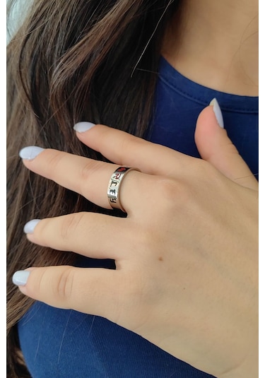 Chavin Çelik Silver Harley Quinn Bayan Yüzük Ev36 001