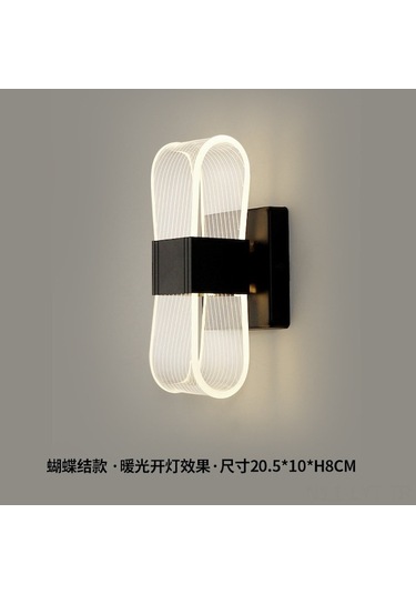 Küçük Odalar Ve Oturma Odaları İçin Siyah Bant Çiftliği Desenli Duvar Lambası - 10w Üç Renkli Işık, Dayanıklı Malzeme, Modern Tasarım Siyah Siyah