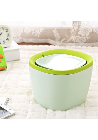 Homyl Plastik Mini Çöp Kovası Kül Kutusu Masaüstü Yeşil Yeşil