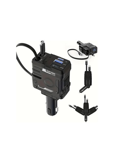 Boatshop1 Yıtumu Beyaz 31.5 İnç Teleskopik Araba Şarj Cihazı 66w 4ü 1 Arada Ultra Hızlı Şarj 2 Usb Portlu Pixel Galaxy Samsung Uyumlu