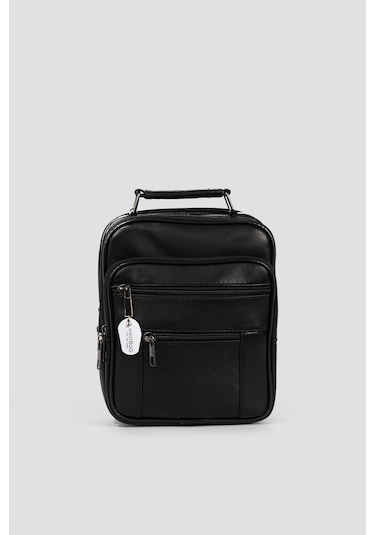 Westbag Erkek Çelik Kasalı Hakiki Deri El Ve Omuz Çantası Ayarlanabilir Askılı Küçük Boy Siyah