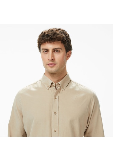 Nautica Erkek Bej Classic Fit Gömlek Düz W57424t Bej