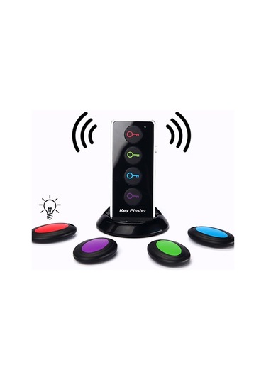 Vkemall 4'lü Kablosuz Evcil Hayvan Kayıp Engelleme Alarmı - Takip Cihazı Anahtar Ve Eşya Bulucu 30m Menzil Led Işıklı