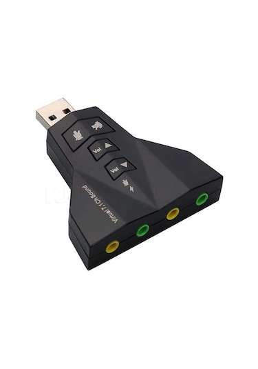 AoGo Harici USB 2.0 Çift Sanal 7.1 3D Ses Kartı