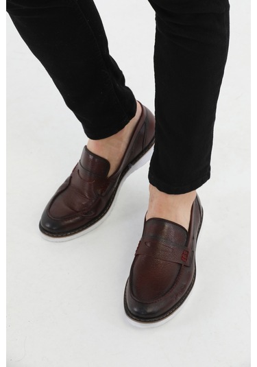 M.Karaca Hakiki Deri Ortopedik Klasik Erkek Ayakkabı vişne