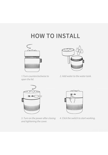 Youtek Beyaz 500ml Usb Ofis Ev Humidifikatörü - Sürekli/aralıklı Buhar, 36db Sessiz, Otomatik Kapanma, Gece Lambı