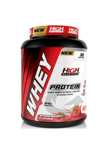 Whey Protein 960 Gr Çilek Aromalı Protein Tozu 24 Gram Protein 32 Servis Kas