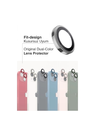 Apple Uyumlu iPhone 13 Mini Kamera Lens Koruyucu Silver