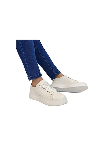 Voyager 6204 Beyaz Hakiki Deri Erkek Ayakkabı Beyaz