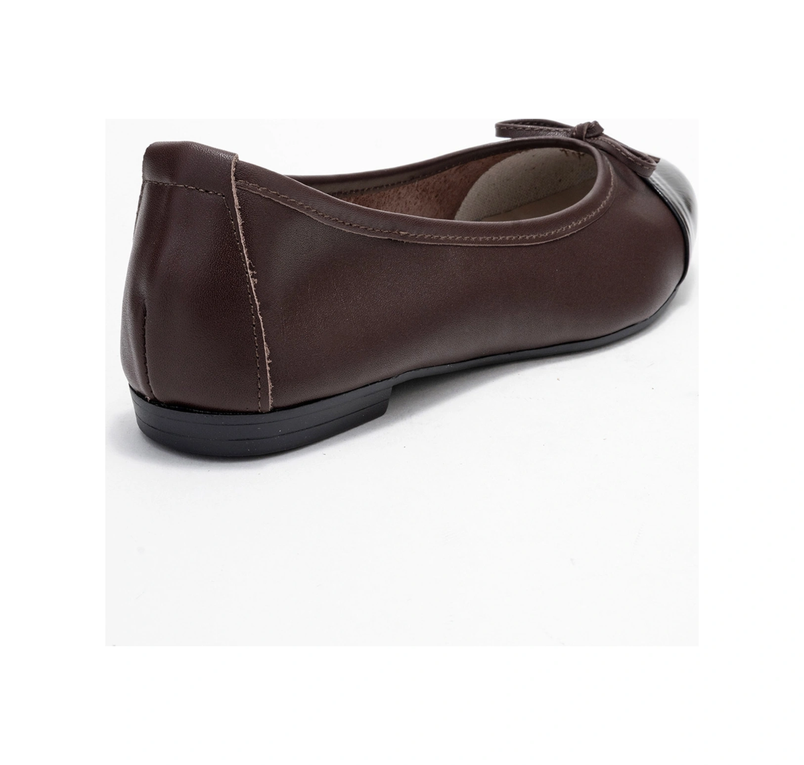 Jens Kahverengi-siyah Rugan Hakiki Deri Fiyonklu Kadın Babet Ayakkabı Kahverengi - Siyah