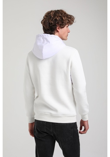 Kapüşonlu Ekru Slim Fit Hoodie 23fwm64059 Ekru