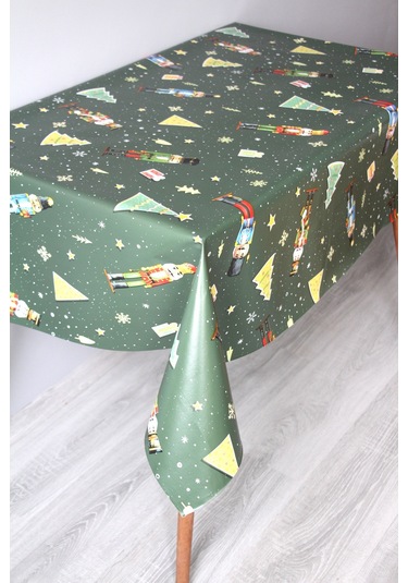 Elyaf Silinebilir Pvc Muşamba Masa Örtüsü 1201-2admschristmas Yeşil