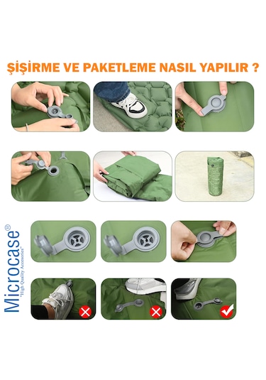 Katlanabilir Çift Kişilik Şişme Outdoor Kamp Yatağı Al4526 Mavi