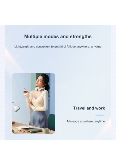 Mufunye Beyaz Boyun Masaj Cihazı, 6 Modlu 15 Seviye İntensite, 38-42 C Isıtma, Usb Şarjlı Akıllı Tıbbi Masaj Aleti Çok Renkli