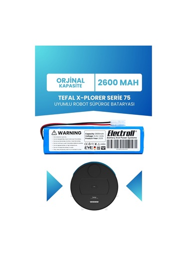 Tefal X-plorer Serie 75 Uyumlu Batarya 2600mah