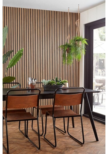 Winflex Eko Keçeli Akustik Ahşap Paneli Safir Meş 50x240cm .