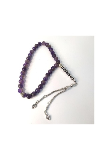 Hdmarketim Ametis Doğal Taş Dini İslami Çakra 8 MM Tespih