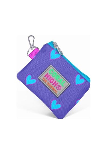 Coral High Kids Lavanta Pembe Kalp Desenli Bozuk Para Çantası 21806