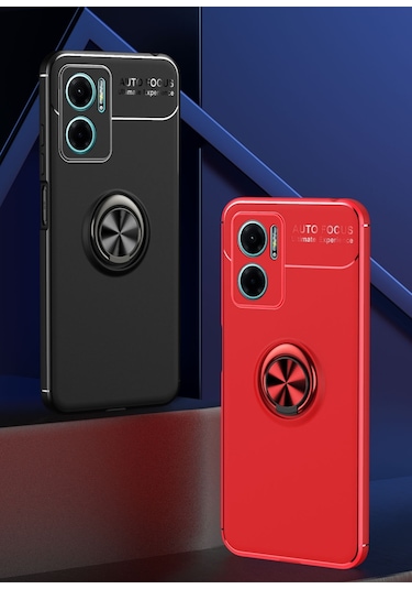 Xiaomi Redmi Note 11e Kılıf Zore Ravel Yüzüklü Silikon Kılıf