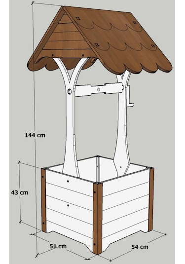 “Mandu” Ahşap Su Kuyusu Saksı