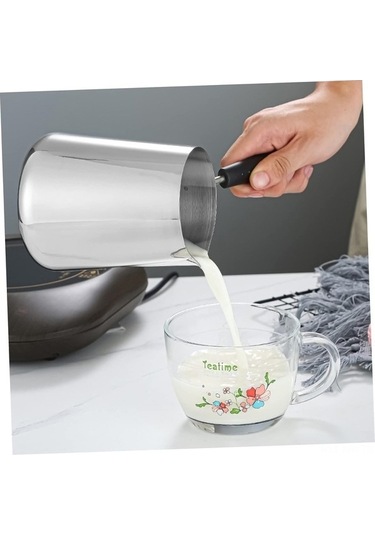 Flybuy Pratik Ölçekli Süt Tenceresi: Şurup Pişirme İçin Mükemmel Gümüş Gümüş, Paslanmaz Çelik, Evrensel Kullanım Gümüş