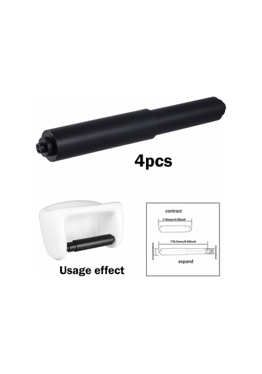 Suntek 4x Tuvalet Kağıdı Tutucu Yaylı Rulo Yardımcı Esnek Siyah