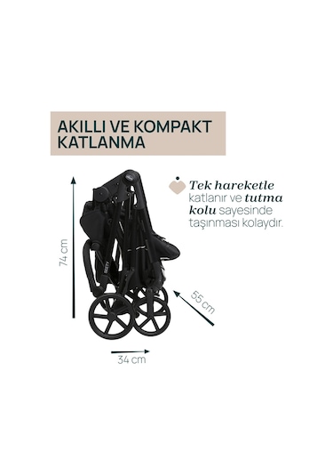 Chicco Seety Bebek Arabası Etna Black 05087097070000