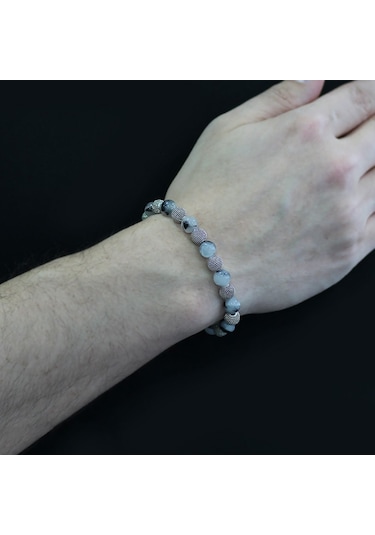 Gümüşhediyeal Rutil Kuvars Metal Kombinli Küre Kesim Doğaltaş Bileklik Çok Renkli