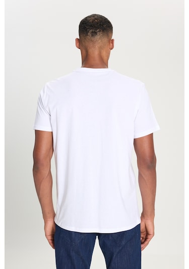 Ac&Co / Altınyıldız Classics Slim Fit Dar Kesim V Yaka Pamuklu Erkek Tişört Beyaz
