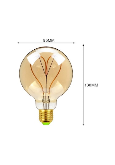 Besthome1 G95 220v 4w Dimmable Led Filament, Vintage Kalp Desenli, Yüksek Renk Kalite, Ev Dekoru Işıkları Diğer