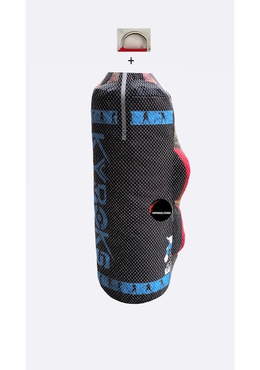 Çocuk Boks Torbası Seti Eldivenli Aparat Hediyeli Kum Torbası Gri