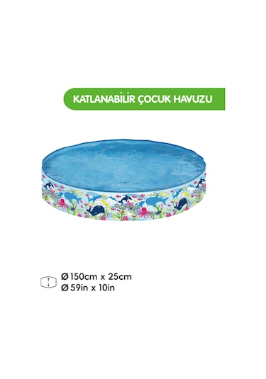 Marevia Katlanabilir Çocuk Havuzu By Boy 150x25cm-57139 Standart