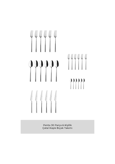 Emsan Penta 30 Parça 6 Kişilik Çatal Kaşık Bıçak Takımı