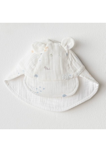 Andy Wawa Şapka Müslin Ocean Is My Happy Place Beyaz-12138 Beyaz