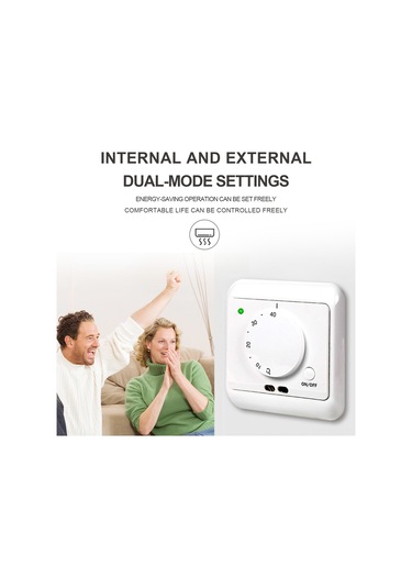 Monyee 16a 5-40 C Mekanik Manuel Termostat, Elektrikli Yer Isıtıcı Kontrol Cihazı, Beyaz Abs+pc, Ip20 Koruma Seviyesi