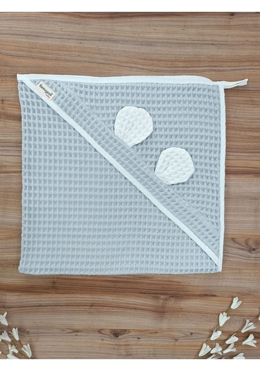 Ekru Pike Bebek Battaniyesi Doğal Organik Uyku Çift Taraflı Bebek Havlu Örtü Yenidoğan Mevsimlik İndigo