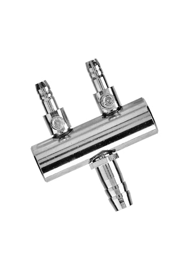 Qingmipy Akvaryum Ve Su Ürünleri İçin Paslanmaz Çelik Hava Akışı Ayarlayıcı - 8mm Giriş 4mm Çıkışlı 2 Lü Parçalı Hava Dağıtıcı Valfi