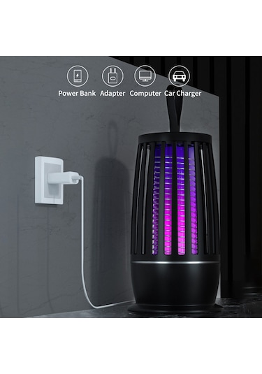 Vkemall Usb Şarjlı 4000mah Sessiz Elektronik Moskito Öldürücü Işık, Isı Işık Küçük Gece Lambası, Asma Dizaynı Ve Temizlik Fırçası İle Beyaz