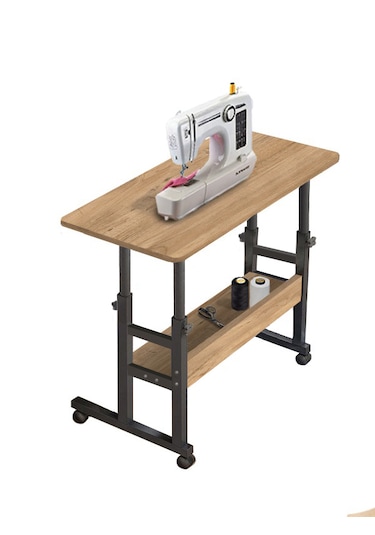 Yükseklik Ayarlı Dikiş Makinesi Sehpası - Atlantik Çam 80x40 Atlantik Çam