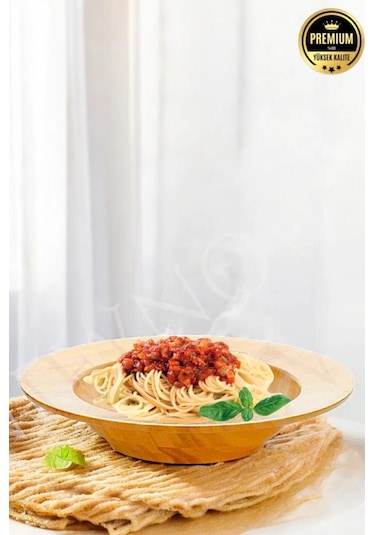 Mien Yuvarlak Bambu Makarna Tabağı 1278 Ahşap