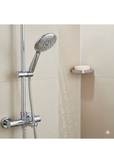 Nirvana 3 Farklı Püskürtmeli Masaj Etkili - Dayanıklı Paslanmaz El Duşu Seti Krom