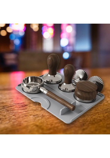 Suntek Espresso Tamping Mat Silikon Yumuşak Açık-gri