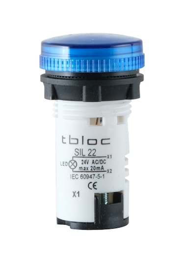 Tbloc Sıl22-220 Mavi Sinyal Lambası Led 220v