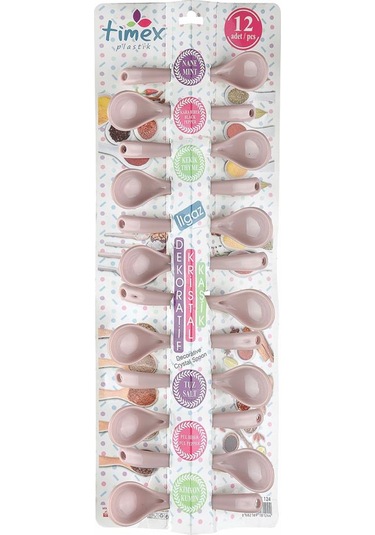 Dekoratif Kristal Kaşık Seti 12'li Tim124 Altın -  Mavi