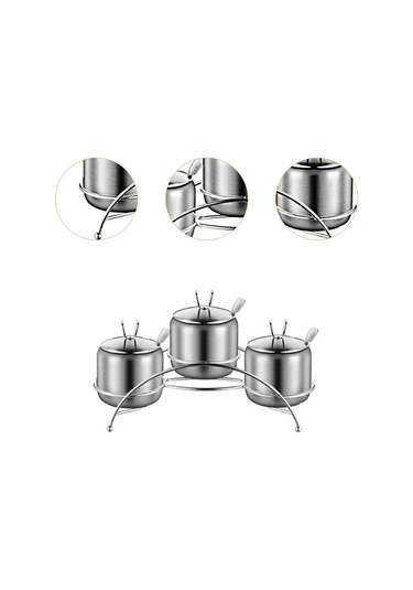 Dolıty Baharat Kapları Seti Restoran İçin Pratik 27cmx14,5cm Gümüş