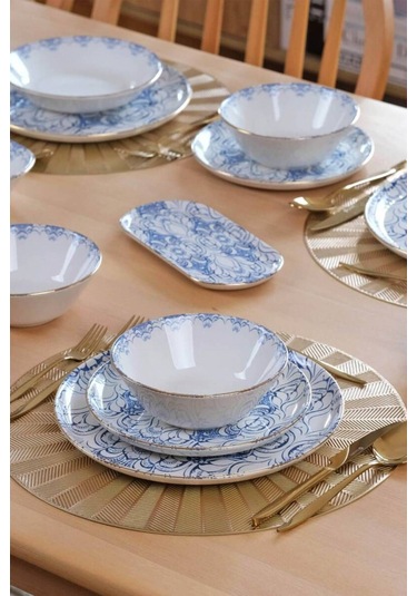 Asya Blue Cycle 32 Parça 6 Kişilik Seramik Kahvaltı Takımı Diğer